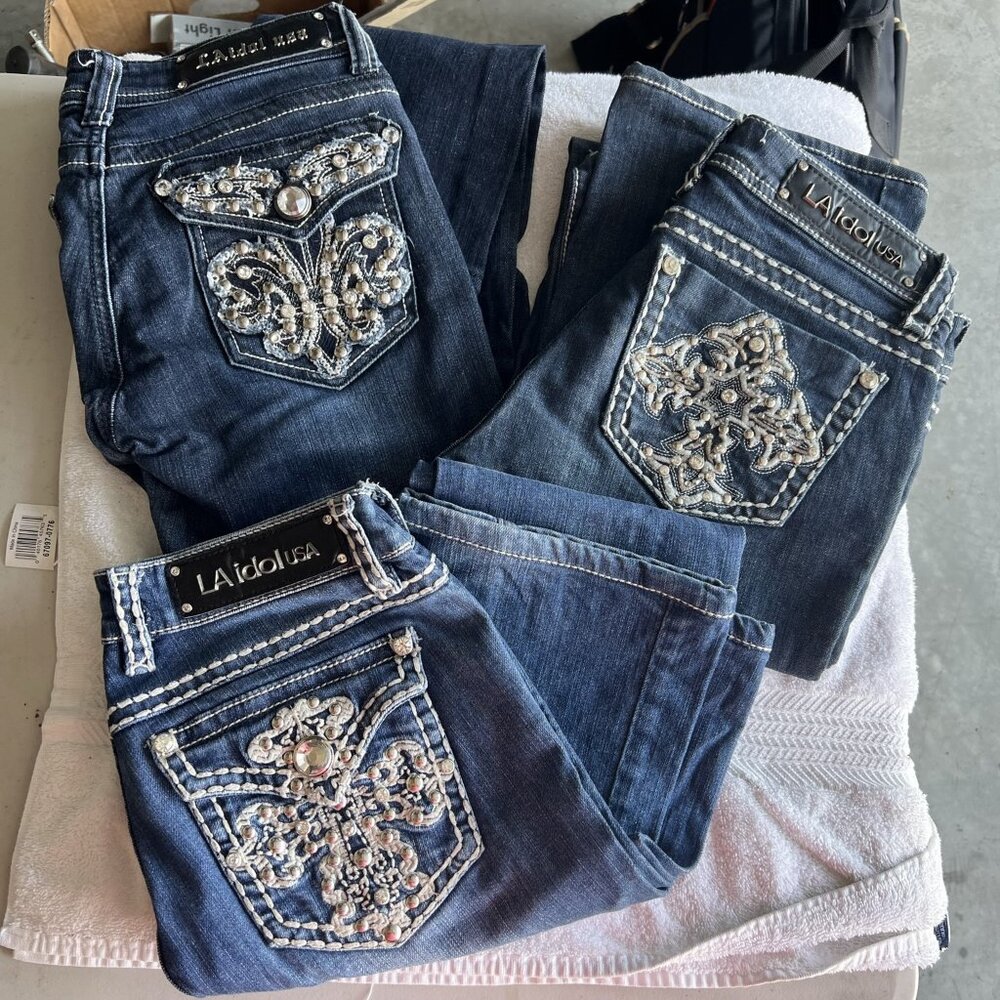 LA Idol Embellished Jeans - Size 5